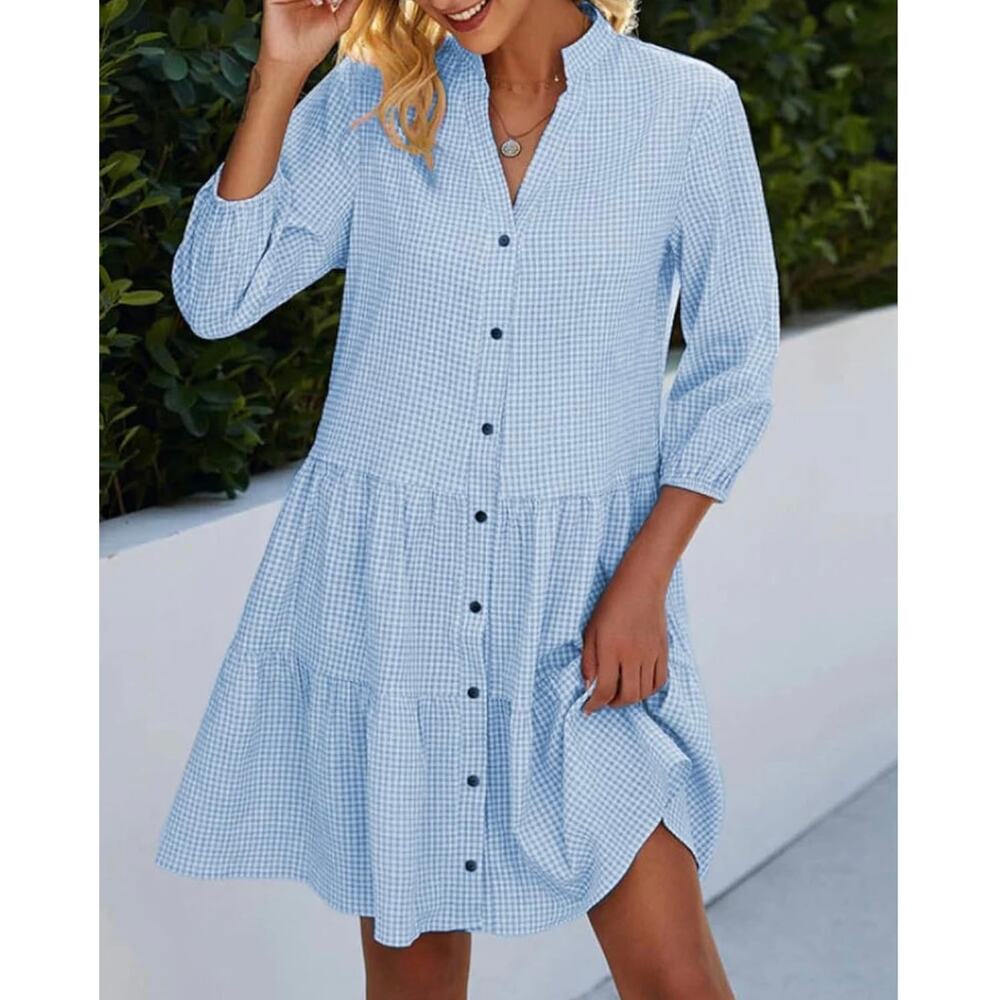 Amazon Blue Gingham Dress, size Medium